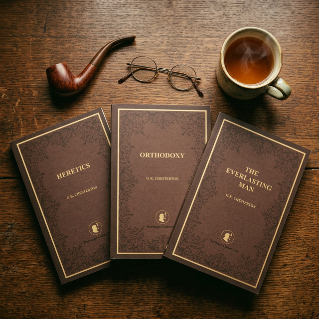 Beautifully designed paperback books with vintage-inspired covers arranged on a wooden surface