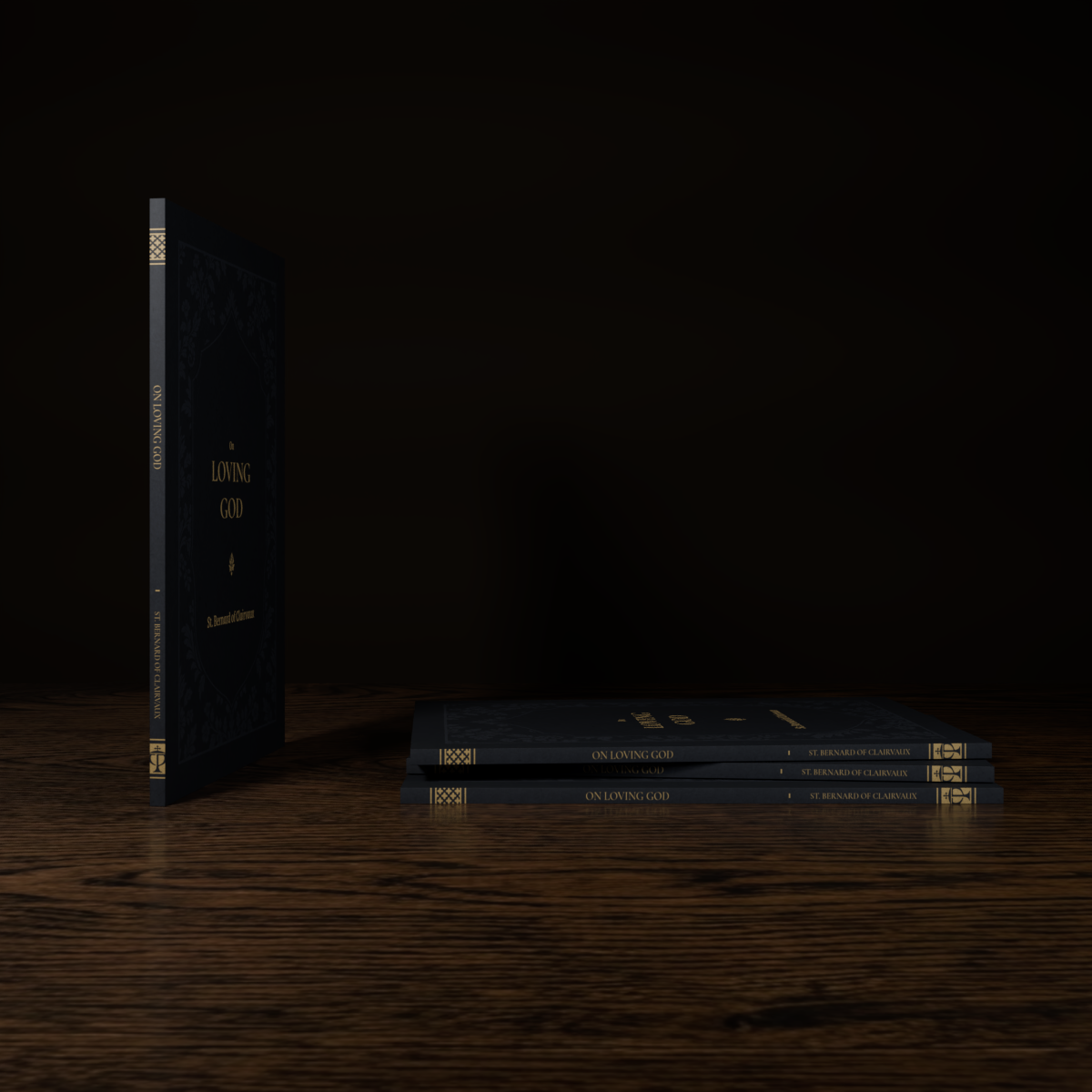 On Loving God — paperback mockup, spine and stacked books