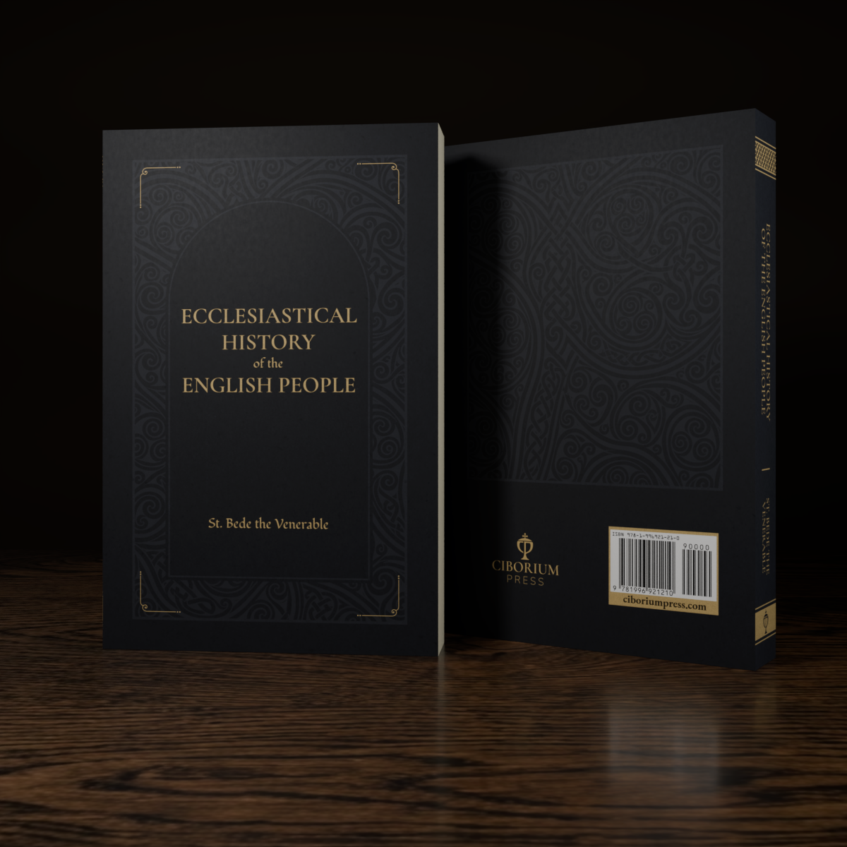 Ecclesiastical History of the English People — paperback mockup, front and back covers